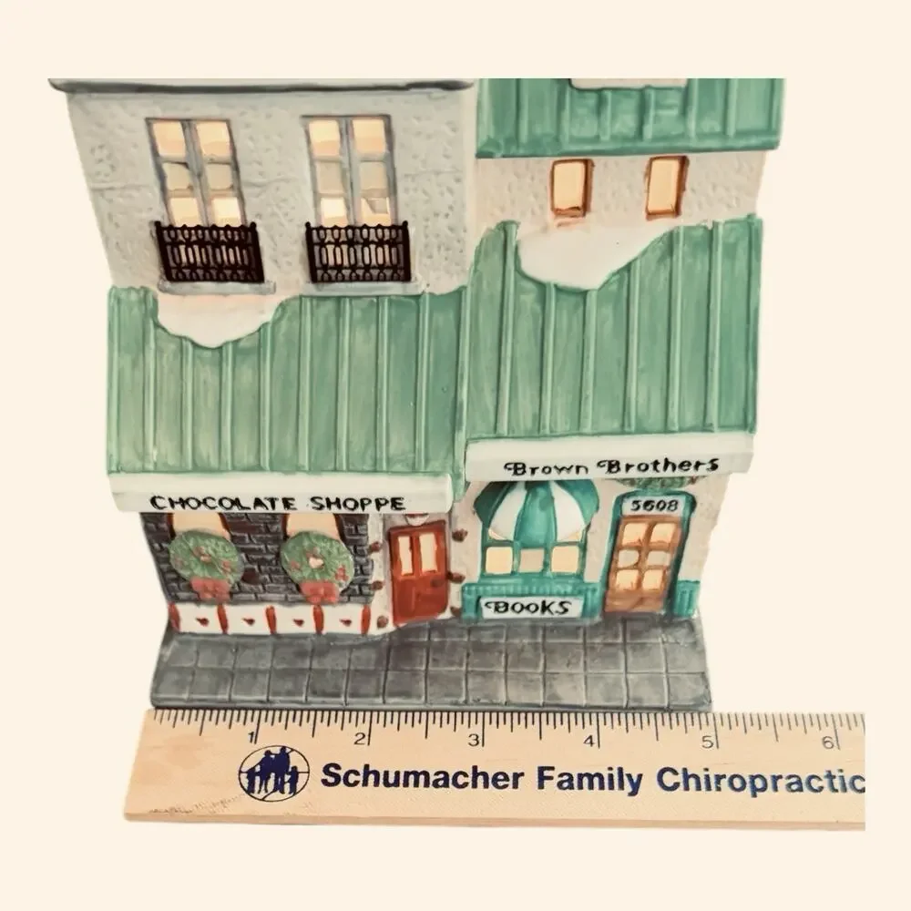 Vintage 1988 Dept 56 Chocolate Shoppe Brown/Book Store Christmas In City
